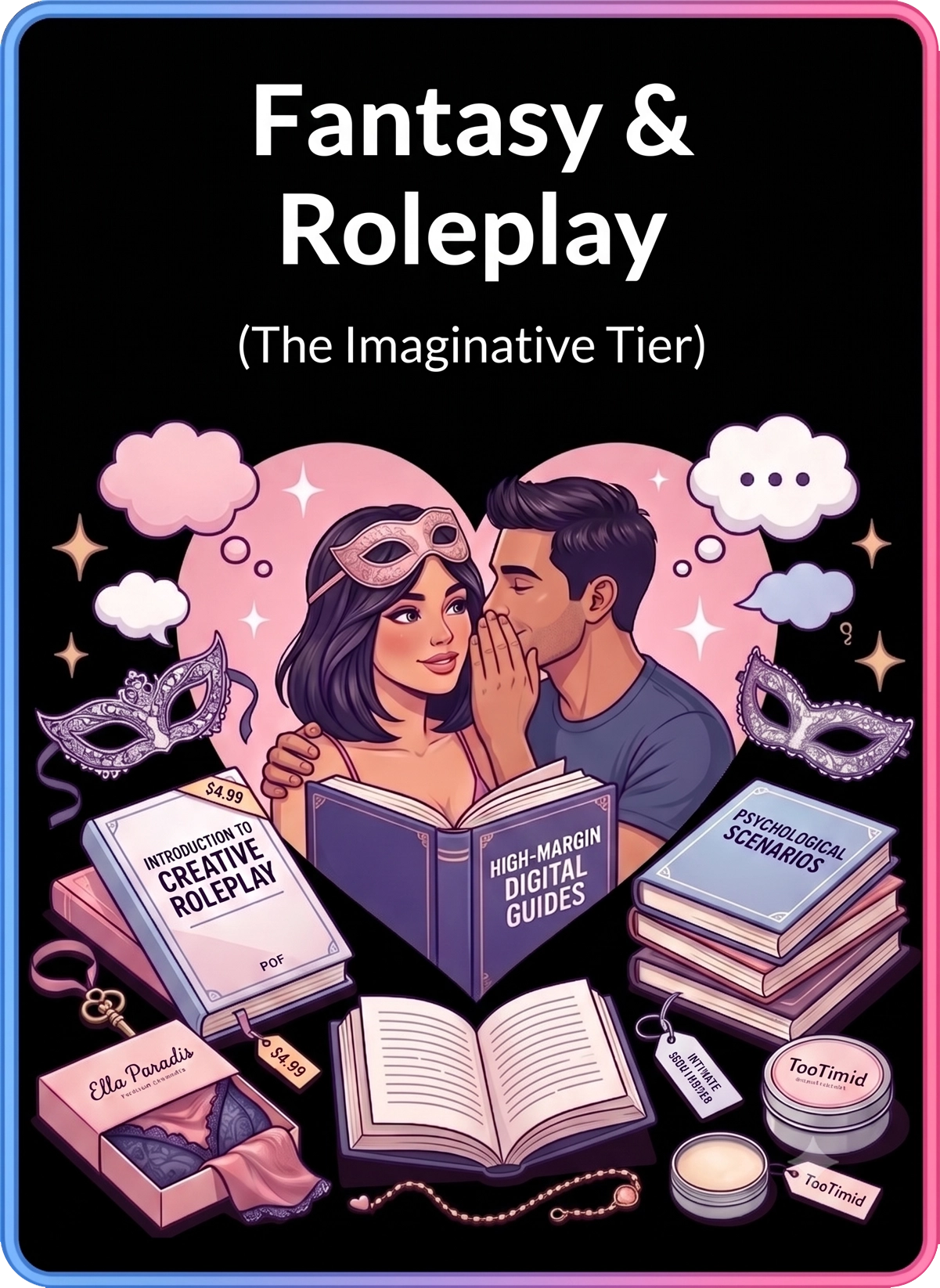 Fantasy and Roleplay card deck preview for couples adventurous kinky scenarios